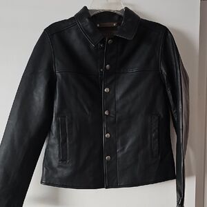 Frye Classic Black Leather Jacket for Women  Small New